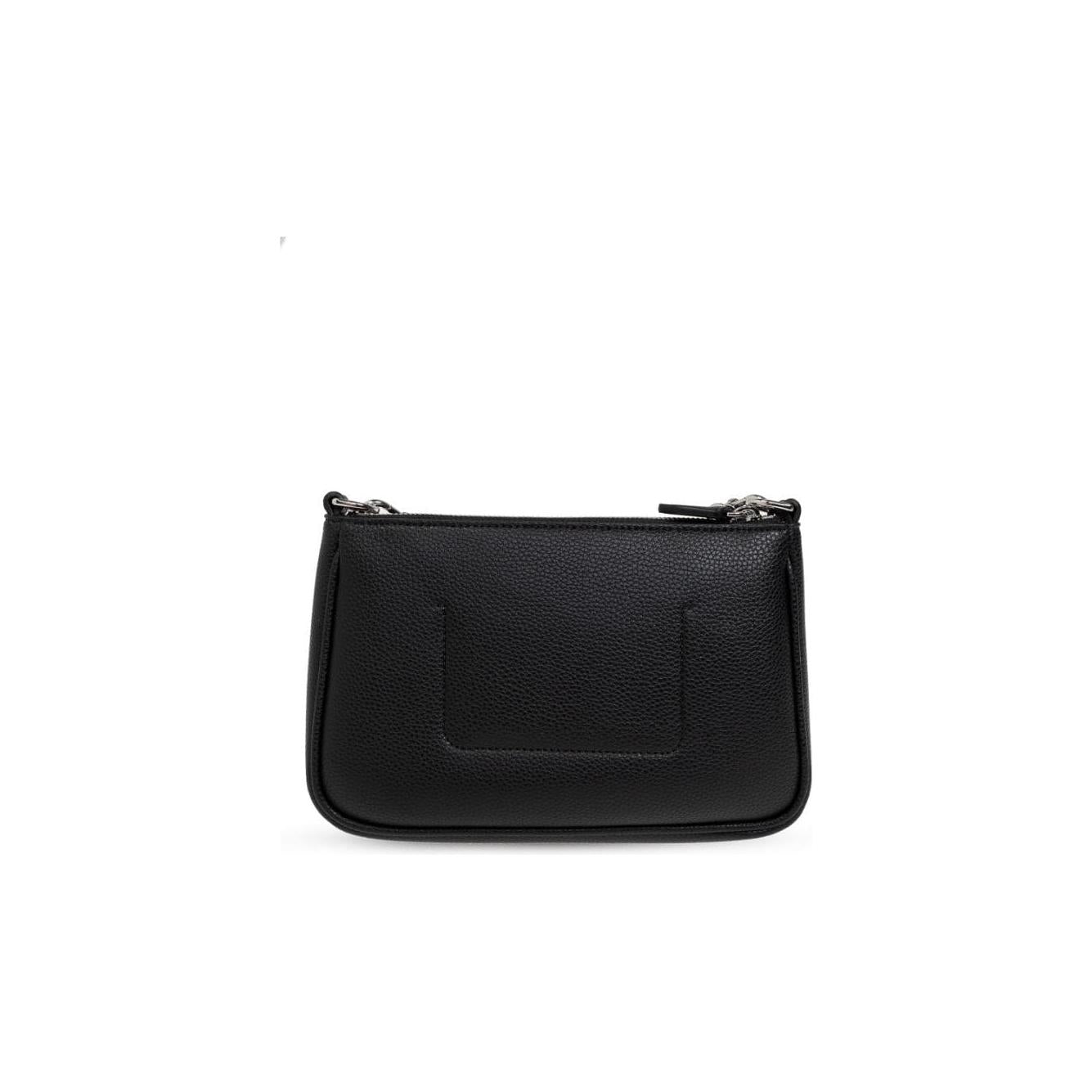 Emporio Armani black faux leather grained Handbag