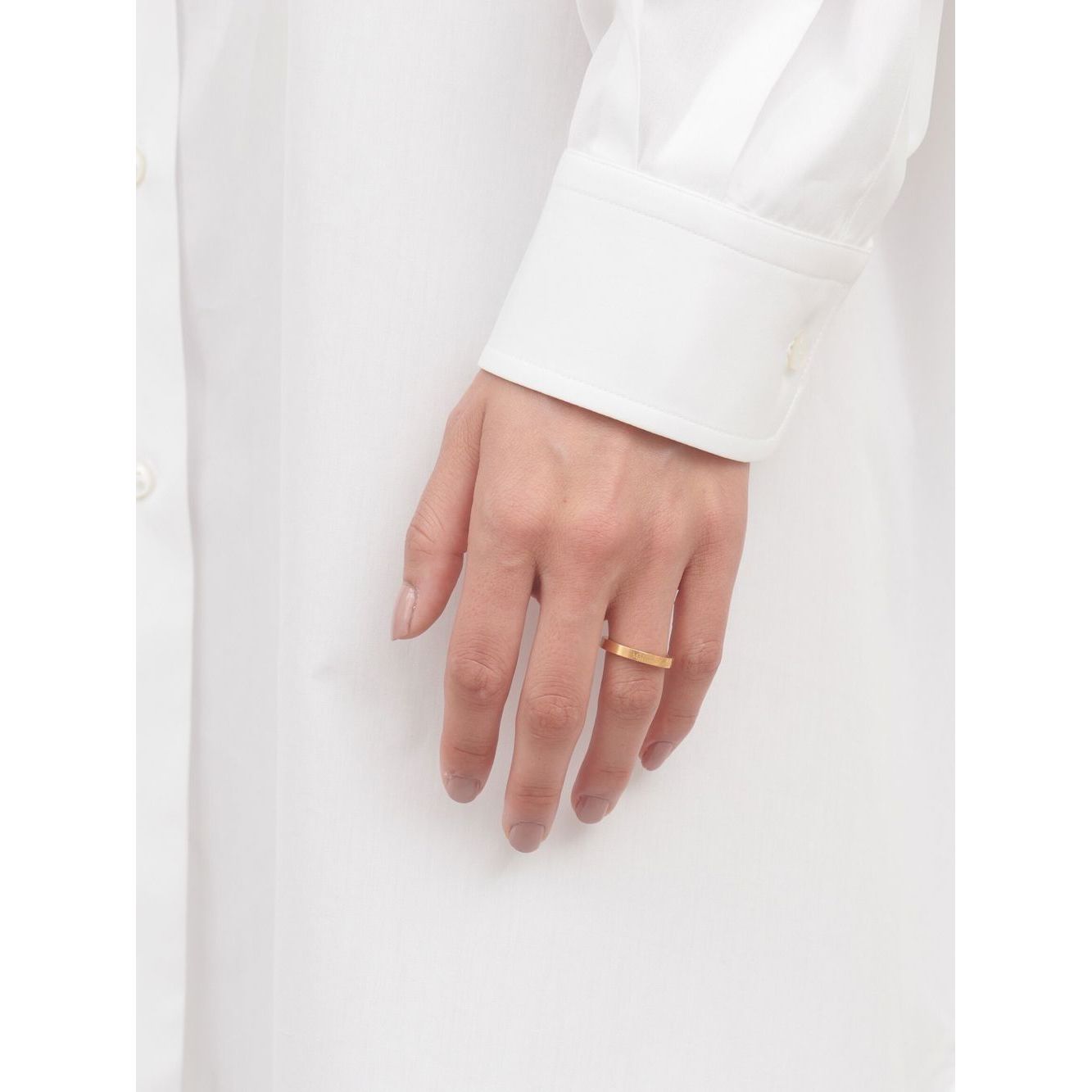 Maison Margiela logo-engraved band ring Jewellery