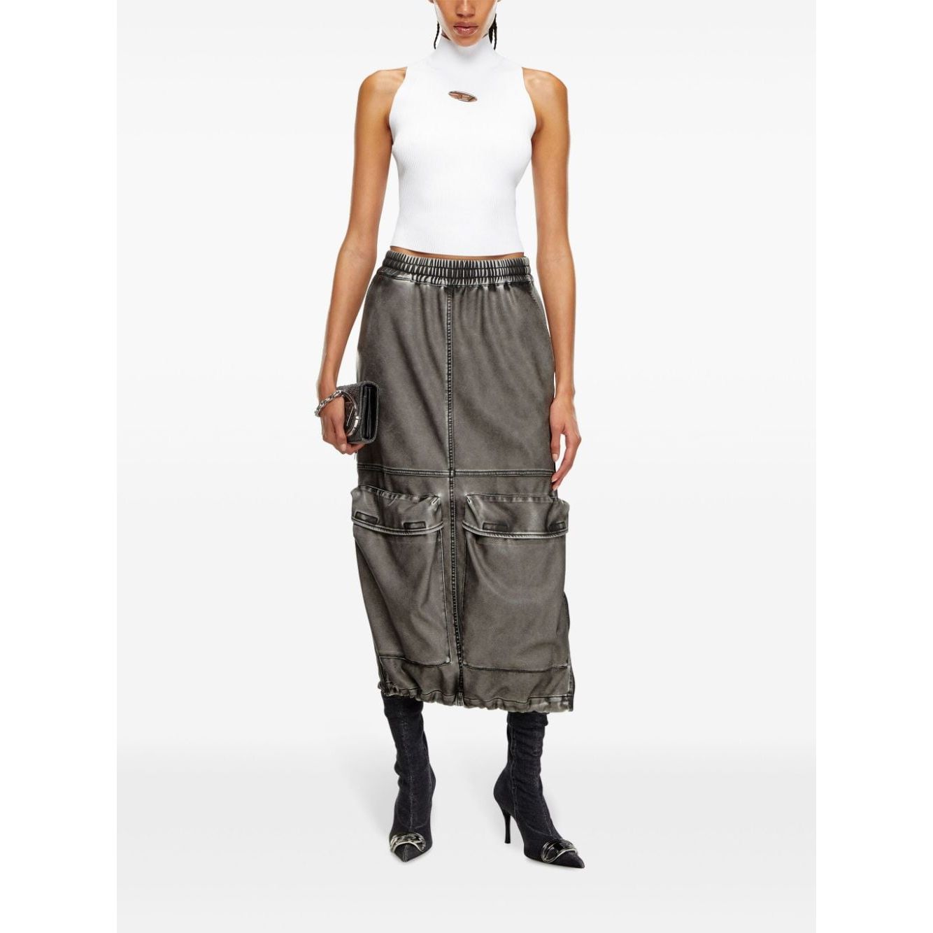 Diesel Ribbed-knit turtleneck top Topwear