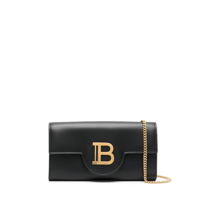 Balmain logo-plaque leather crossbody bag Clutches