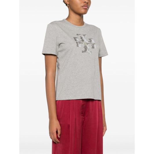 Tory Burch T-shirts and Polos Grey Topwear