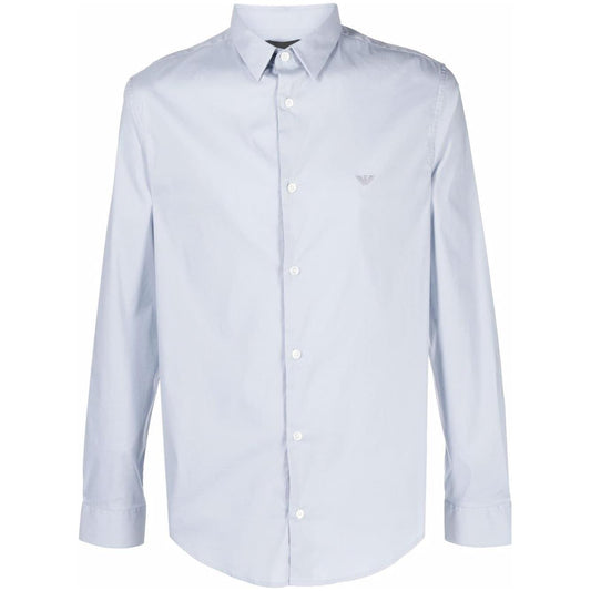 Emporio Armani logo-embroidered long-sleeve shirt