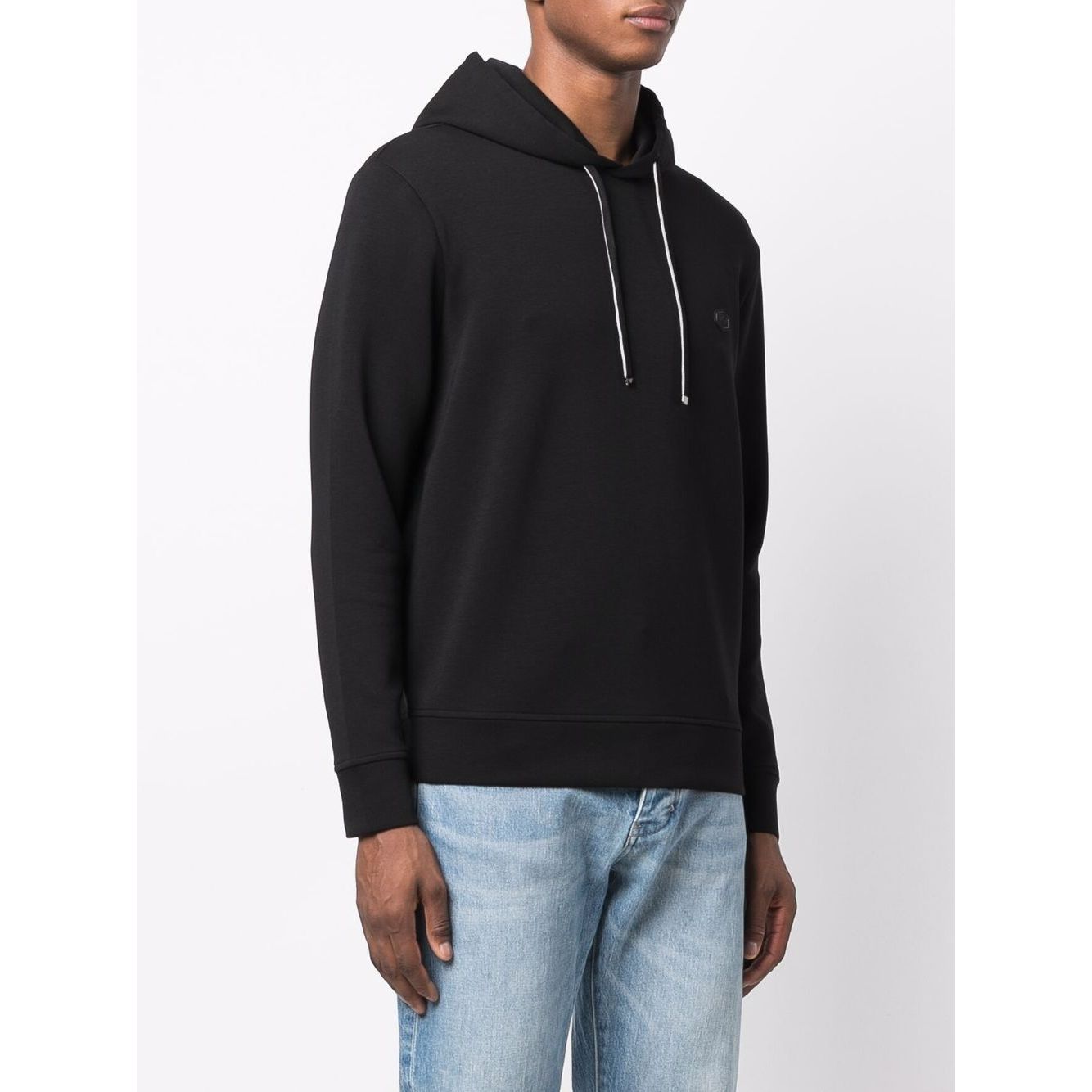 Emporio Armani Hooded sweatshirt with micro logo patch