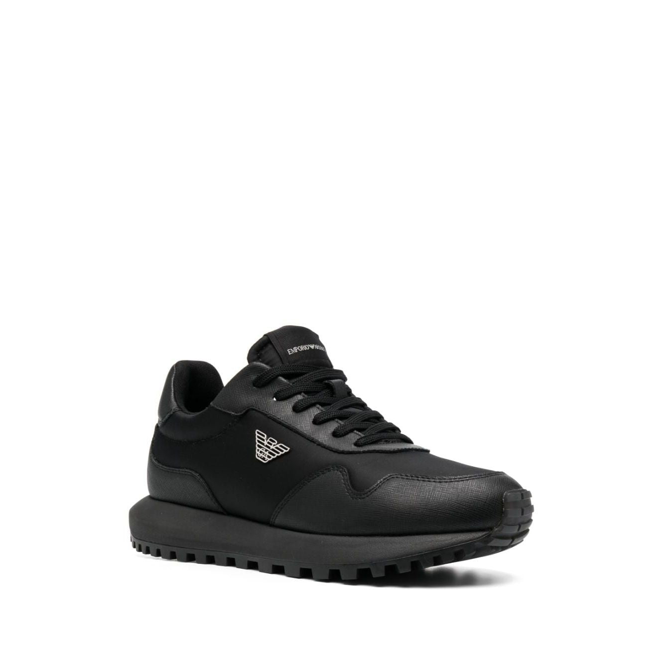 Emporio Armani chunky sole leather sneakers