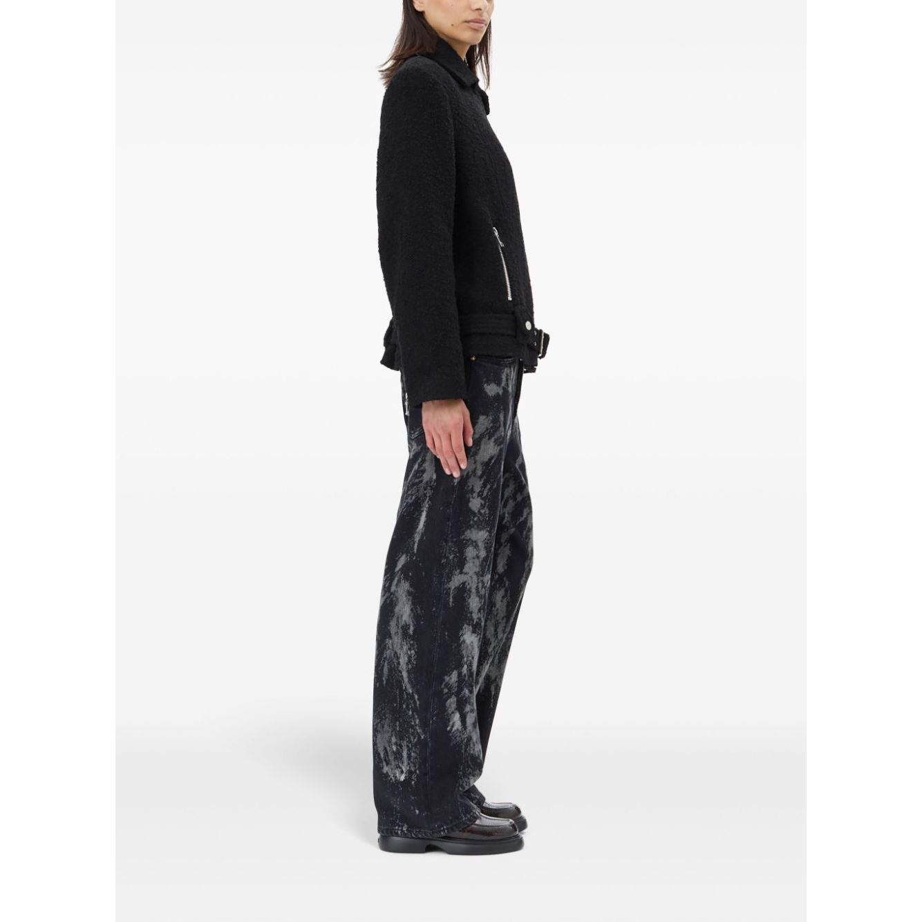 Ganni Textured Boucle Wool Jacket Jackets