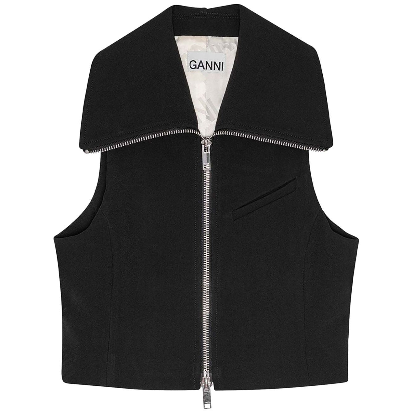 Ganni Sleeveless tank top with zip Topwear