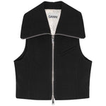 Ganni Sleeveless tank top with zip Topwear