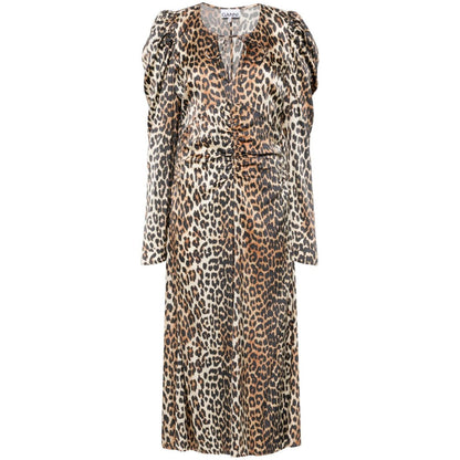 Ganni leopard-print Ruched Midi Dress Dresses