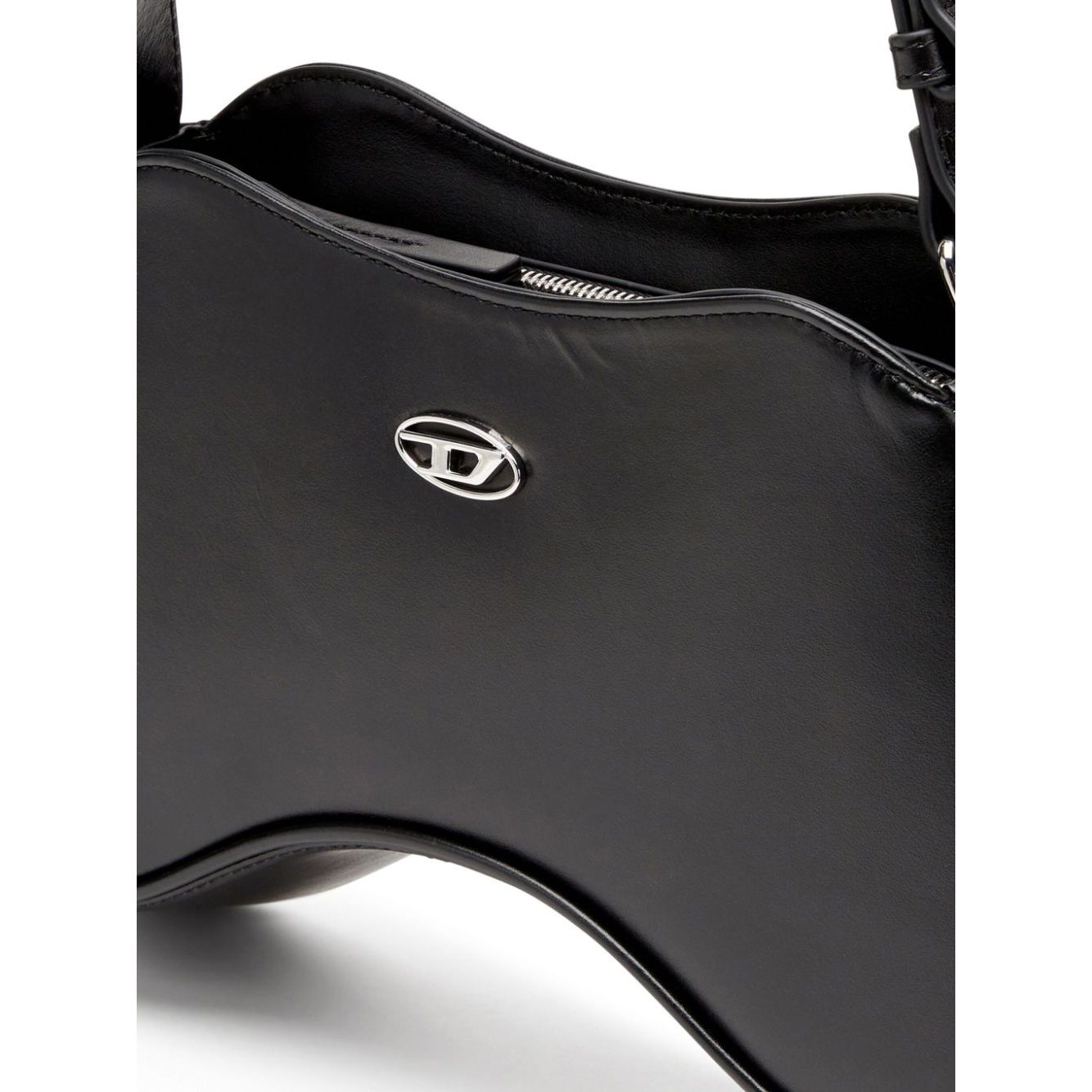 Diesel Play-Semi-gloss leather shoulder bag Shoulder