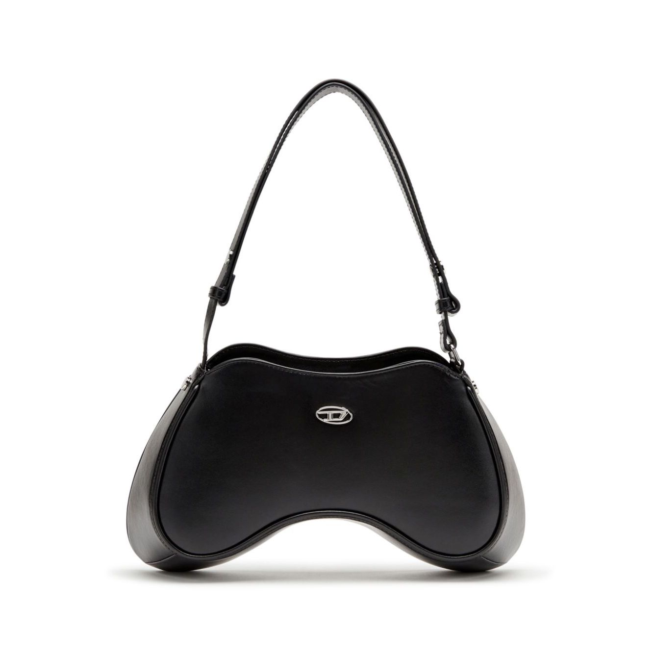 Front view with bag zipped and handles upright.