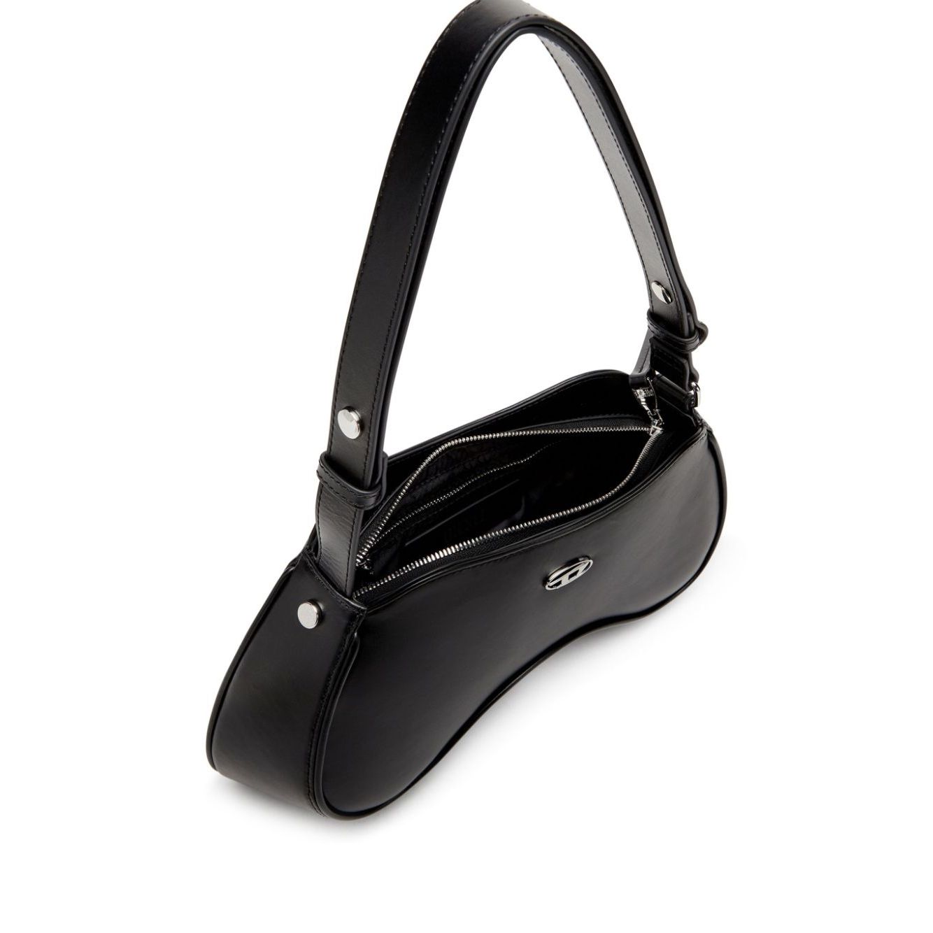 Front view with bag zipped and handles upright.