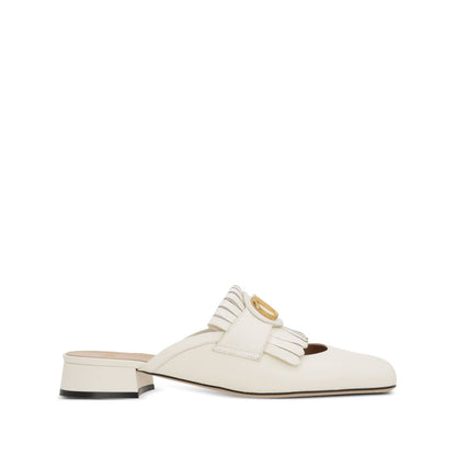 Valentino Garavani Vlogo Signature Calfskin Fringe Sabot Moccasin 25mm