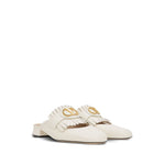 Valentino Garavani Vlogo Signature Calfskin Fringe Sabot Moccasin 25mm Sandals