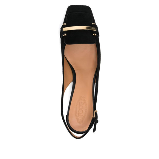 Tod's 50mm Suede Pumps with Back Strap XXW63L0JE10HR0B999-P25