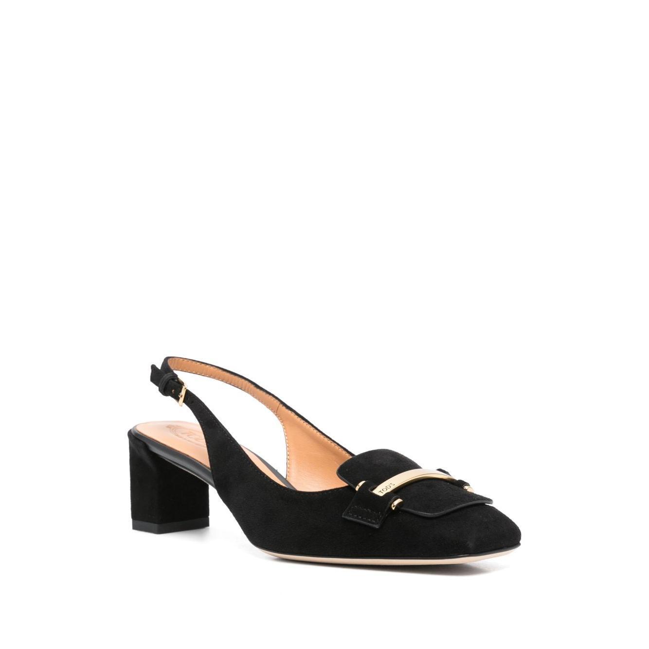 Tod's 50mm Suede Pumps with Back Strap XXW63L0JE10HR0B999-P25