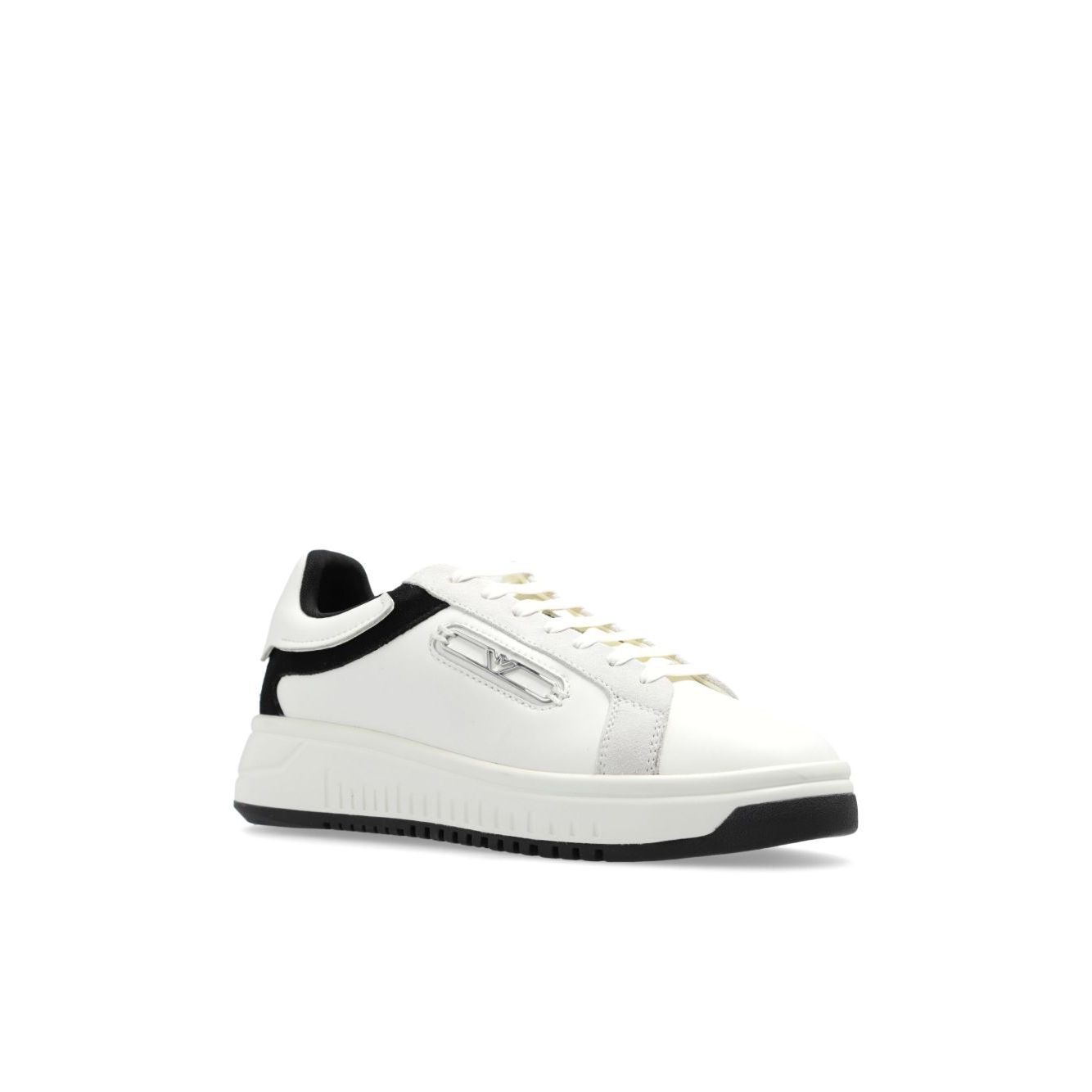 EMPORIO ARMANI EXCLUSIVE Emporio Armani Leather sneakers with suede details and eagle plaque Sneakers