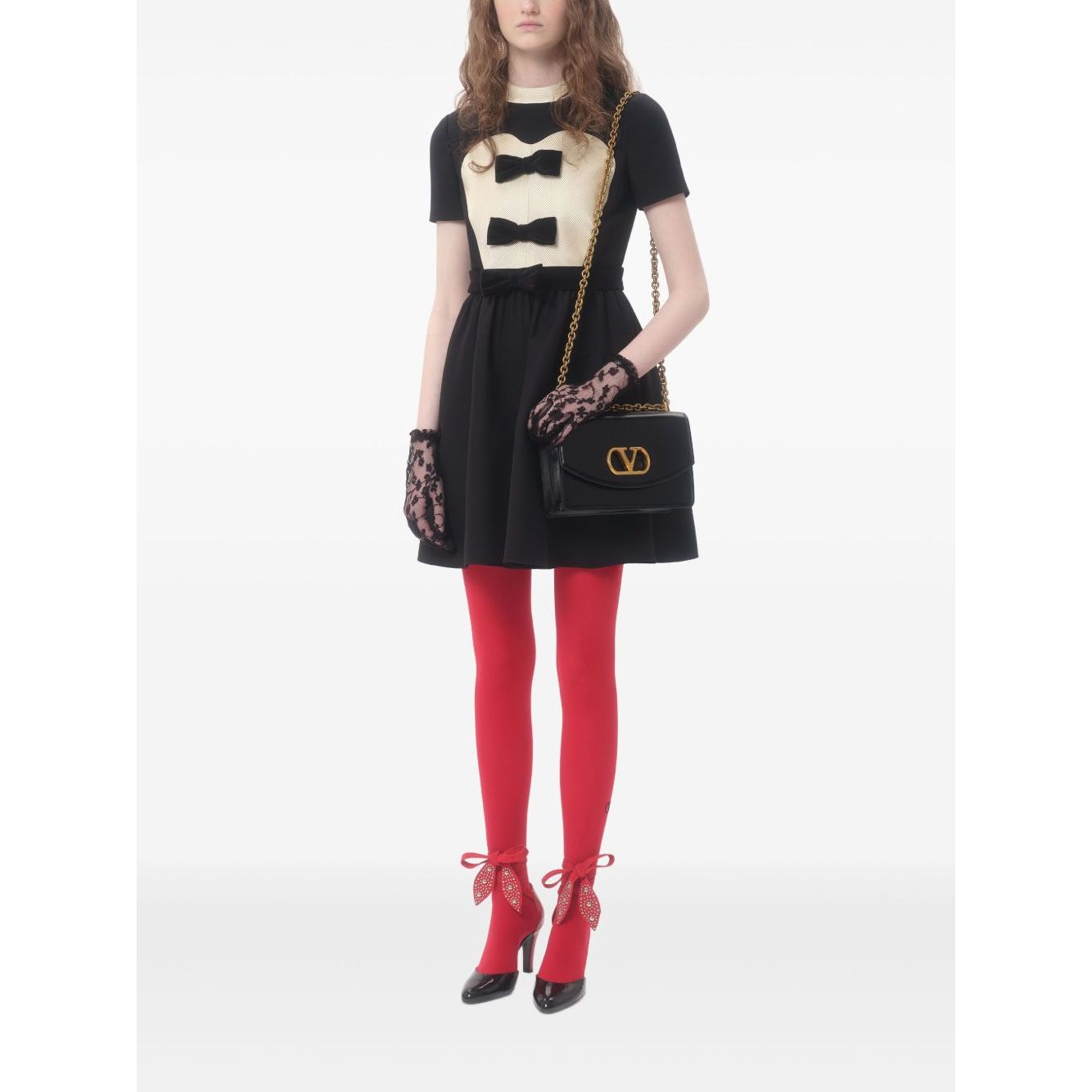 Valentino crepe couture short dress with bows Dresses
