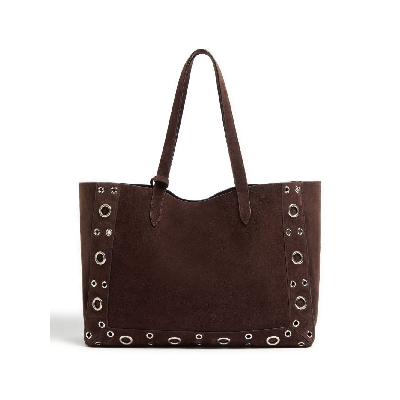 Front view with bag zipped and handles upright.
