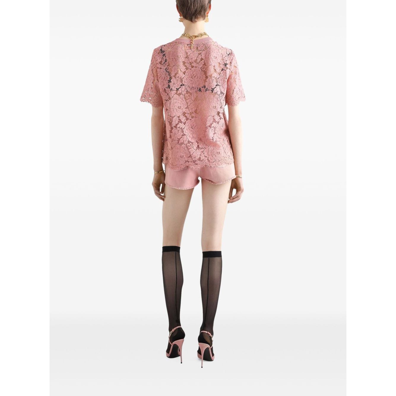 Dolce & Gabbana corded lace short sleeved T-shirt Topwear