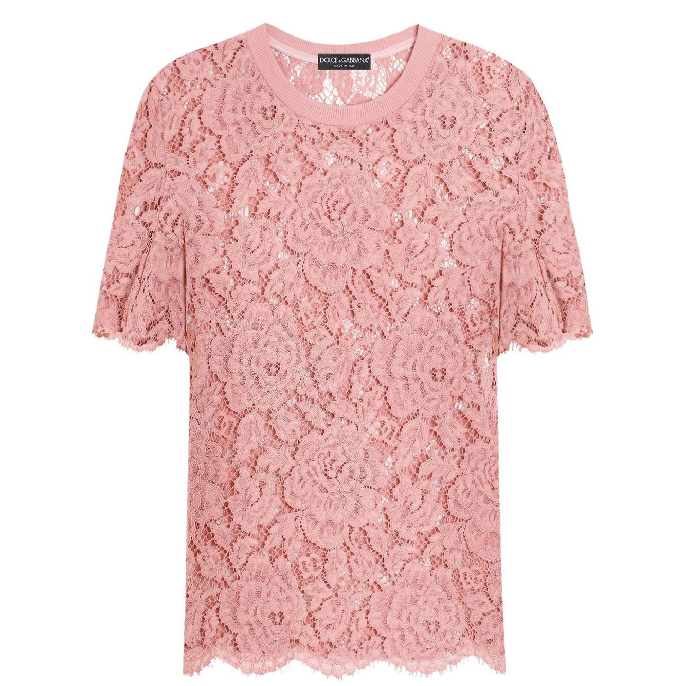 Dolce & Gabbana corded lace short sleeved T-shirt Topwear