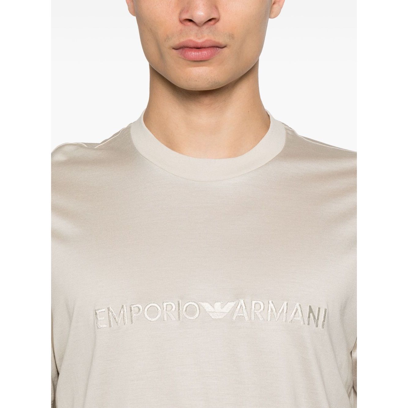 Emporio Armani ASV jersey-Lyocell blend T-shirt with embroidery