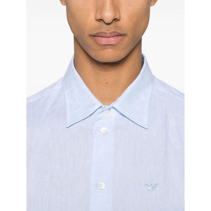 Emporio Armani logo-embroidered long-sleeve shirt