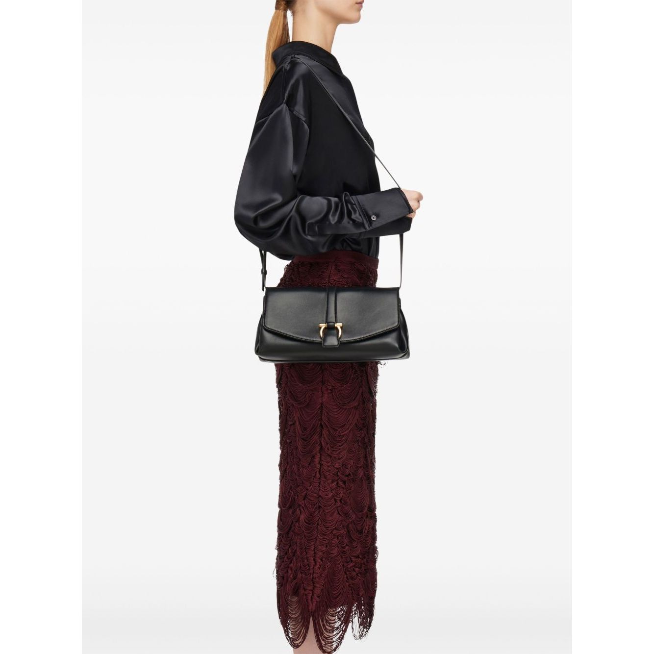 Ferragamo Medium Front Flap Soulder Bag Shoulder