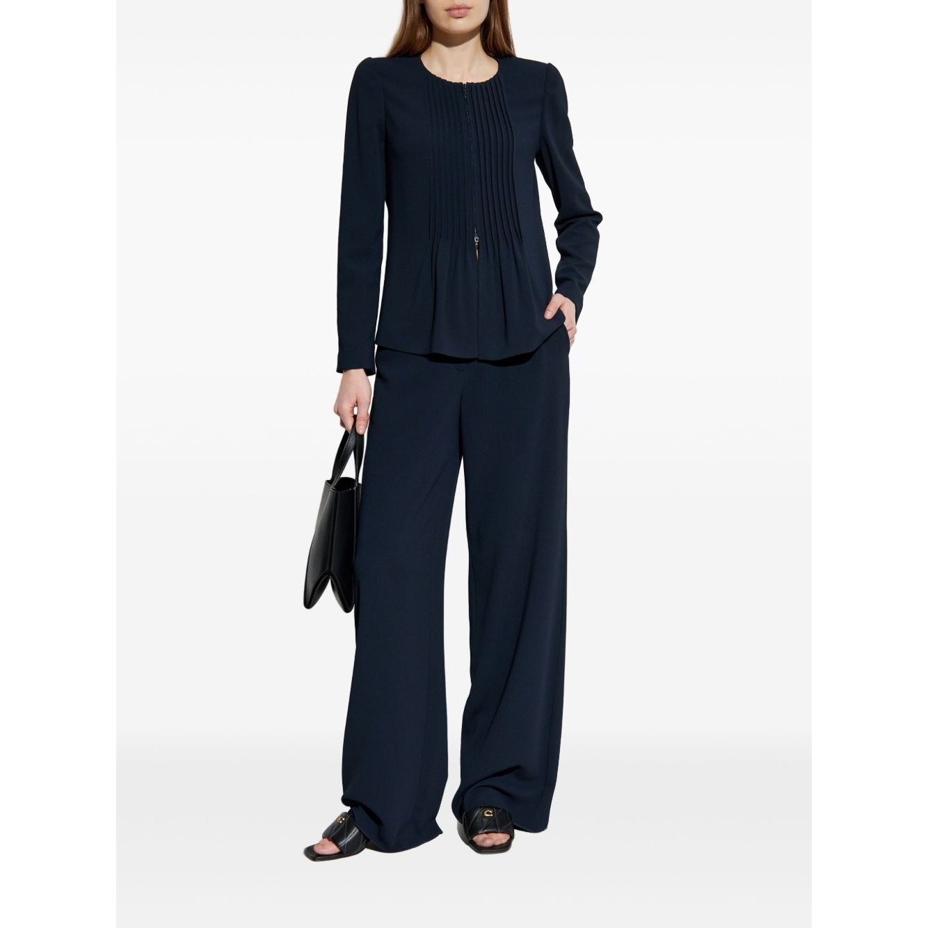 Emporio Armani Jacket in fluid woven fabric with pleats Jackets
