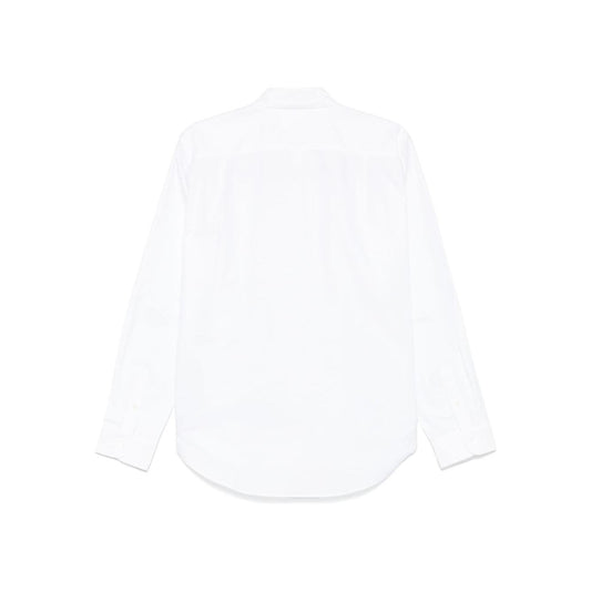 Back view of a Junya Watanabe white shirt featuring classic collar and long sleeves, ideal for a polished look.