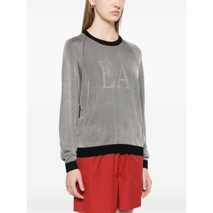 Emporio Armani Two-tone fisherman’s rib jumper with EA logo