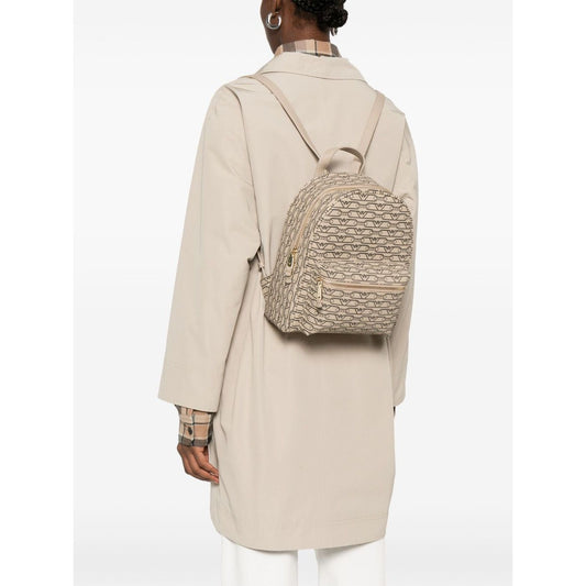 Emporio Armani Mini backpack with monogram print Backpacks