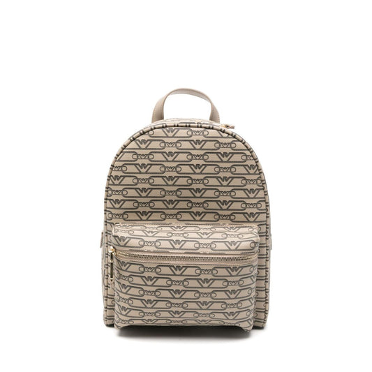 Emporio Armani Mini backpack with monogram print Backpacks