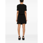 Emporio Armani Short dress with gathered waist and belt in flowing crepe Dresses