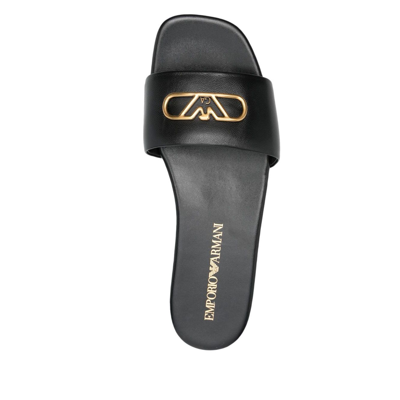 EMPORIO ARMANI EXCLUSIVE Emporio Armani Nappa-leather sandals with eagle plate