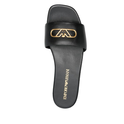 EMPORIO ARMANI EXCLUSIVE Emporio Armani Nappa-leather sandals with eagle plate