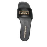 EMPORIO ARMANI EXCLUSIVE Emporio Armani Nappa-leather sandals with eagle plate