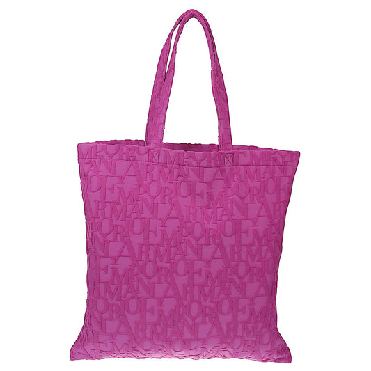 Emporio Armani Beachwear shopper in bold 3D ASV logo fabric Shopper