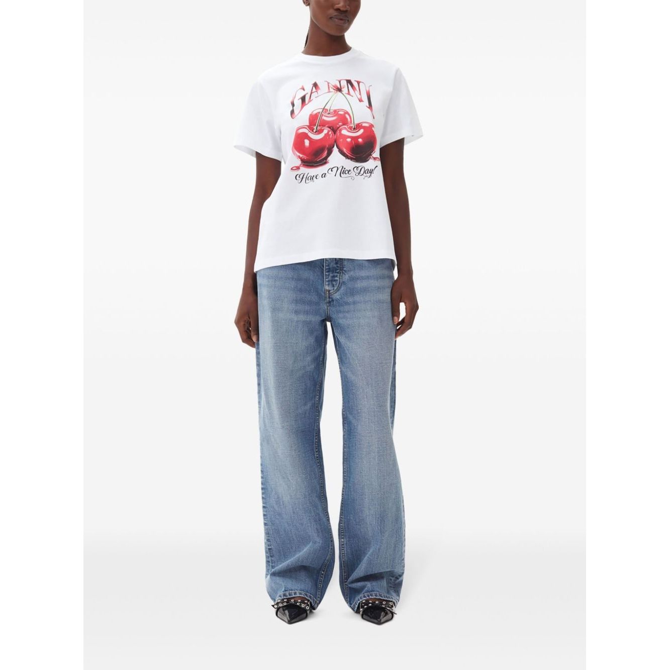GANNI T-shirts and Polos White Topwear