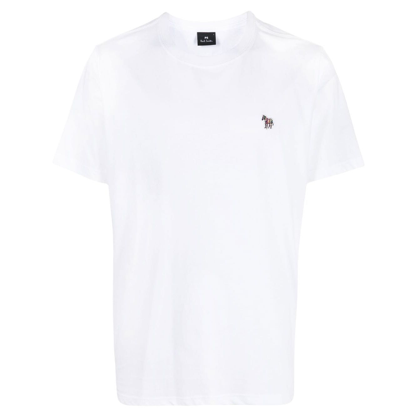 PS By Paul Smith T-shirts and Polos White with zebra logo print on chest, crew neck, short sleeves, straight hem, cotton fabric.