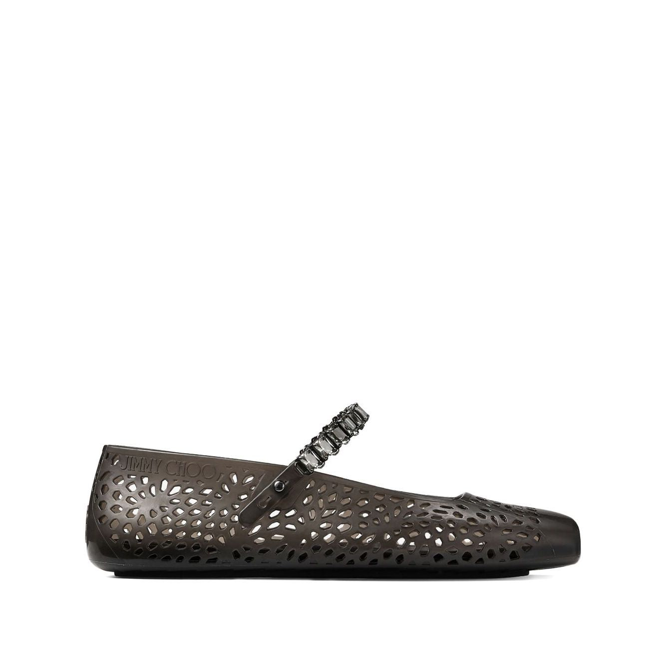 Jimmy Choo The Jelly Ballerina Flats with Crystal Embellishment