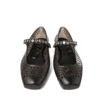 Jimmy Choo The Jelly Ballerina Flats with Crystal Embellishment THEJELLYNKRBLACK/SMOKE-AI25
