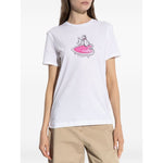 PS By Paul Smith T-shirts and Polos White with dog print, short sleeves, crew neck, organic cotton Poodle print t-shirt.