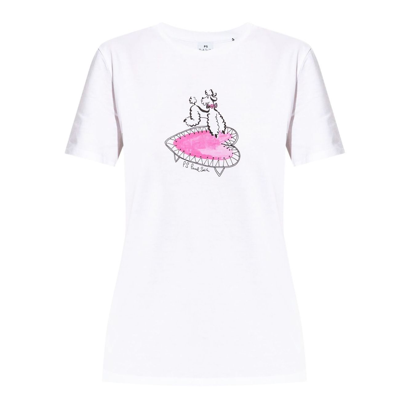 PS By Paul Smith T-shirts and Polos White with dog print on short sleeve crew neck organic cotton tee.