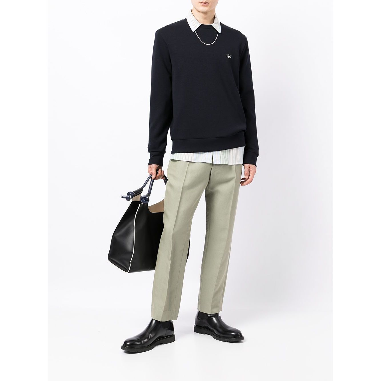 Emporio Armani Sweaters Blue Topwear