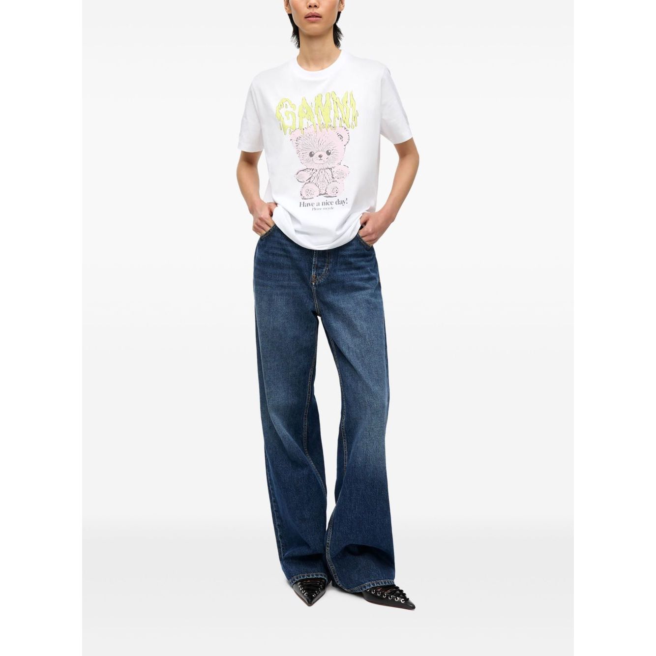 GANNI T-shirts and Polos White Topwear
