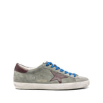 Golden Goose Super-Star sneakers in desert sage green with lace-up fastening, leather design, padded ankle, removable insole.