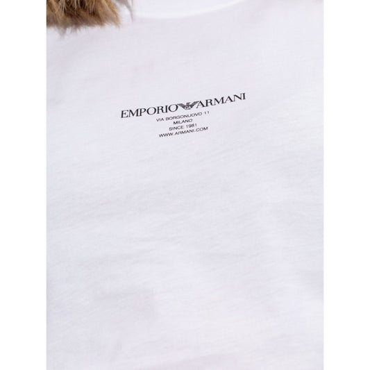 Emporio Armani T-shirts and Polos White featuring logo print on organic cotton, short sleeves, crew neck, straight hem t-shirt.