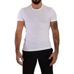 Dolce & Gabbana White Round Neck Cotton Stretch T-shirt Underwear