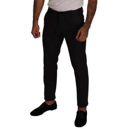 Dolce & Gabbana Gray Check Wool Formal Trouser Dress Pants
