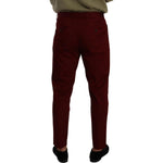 Dolce & Gabbana Elegant Dark Red Dress Chinos for Men Dolce & Gabbana Black